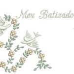 Floral e Pomba Divino Meu Batizado em Ponto Cheio