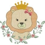 Leoa Real no Ramo com Rosas - Rippled