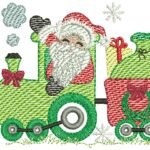 Trem natalino com Papai Noel e Presente - Rippled