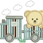 Urso no Trem em Aplique