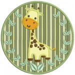 Safari em Moldura Com folha e Girafa Aplique