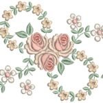 Floral com Guirlanda em  Ponto Cheio