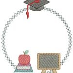 Moldura com Material Escolar - Rippled