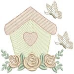 Casa com Borboleta e Rosas - Rippled