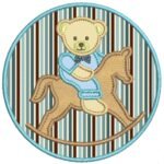 Moldura com Urso no cavalinho - Aplique