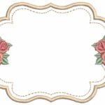 Moldura com Rosas e Laços - Ponto Cheio
