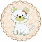 Gatinha Sentada na Moldura - Aplique