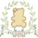 Ramo com Flor e Ursa em Aplique
