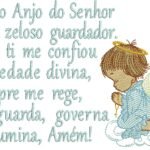 Anjo Orando em Rippled com Oração Santo Anjo