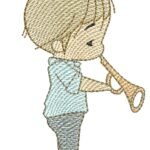 Menino Cute com Trompete - Rippled