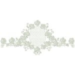 Rosas e Moldura Crivo Cor Única - Ponto Cheio