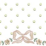 Floral com Laço e Bolinhas  em Ponto Cheio