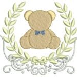 Urso e Louro com Arabesco em Ponto Cheio