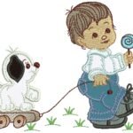 Menino e Cachorrinho 3 R22 Aplique