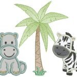 Safari em Dupla Hipopótamo e Zebra - Aplique