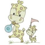 Girafa Menino e Filhote  - Pontos Leves