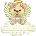 Urso Anjo Menina Na Nuvem Aplique