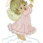 Anjo na Nuvem com Estrela - Rippled