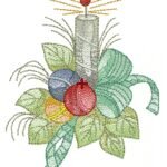 Vela com Laços e Bolas Natalinas - Rippled