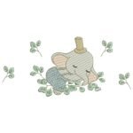 Elefante Dormindo Folhagem - Pontos Leves