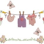 Cegonhas Segurando Varalzinho - Ponto Cheio