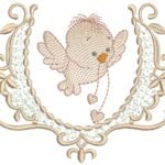 Passarinho e Moldura em Pontos Leves