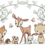 Animais na Floresta Menina - Rippled