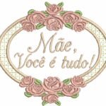 Moldura e Rosas Mãe - Ponto Cheio