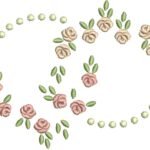Floral e Guirlanda de Rosas - Ponto Cheio
