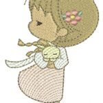 Menina Cut Segurando Coelhinho - Rippled