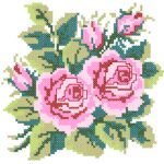 Ramo de Rosas em Ponto Cruz