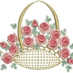 Floral com Cesta  e Laço 2 em Pontos Leves