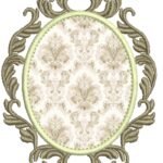 Moldura em Aplique com Arabescos em Ponto Cheio