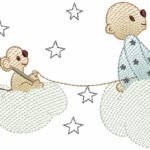 Urso na Nuvem com Estrelas e Ratinho - Rippled