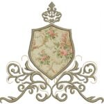 Moldura e Arabescos em Aplique e Ponto Cheio