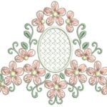 Ramo com Flores e Moldura com Crivo