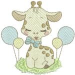Girafa Menino com Bexigas - Rippled