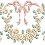 Floral com Laço em Ponto Cheio