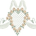 Raminho com Rosas Estilo Rococó e Crivo