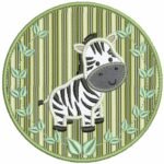 Safari em Moldura Com folha e Zebra Aplique