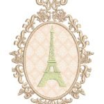 Torre Eiffel em Rippled na Moldura em Aplique