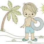 Menino na Praia com Bóia - Rippled