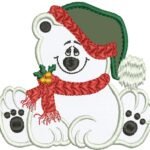 Urso Polar Natalino - Aplique