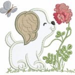 Cachorrinho com Flor - Aplique