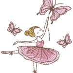 Bailarina e Borboleta em Pontos Leves