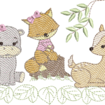 Animais do Bosque Menina 2 R88 em Pontos Leves