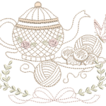 Bule e Biscoitos R80-07 em Ponto Corrido