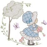 Camponesa e Flores em Pontos Leves.