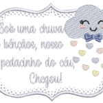 Nuvem Chuva de Amor e Dizeres Menino em Pontos Leves e Cheio