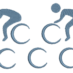 Ciclistas Contorno em Ponto Cheio